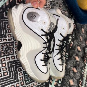 White and Gray Sneakers with Logo